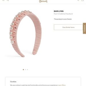 NWT Bari Lynn pink girl’s headband with pearls